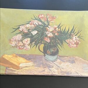 Floral Still Life Canvas with Pink Blossoms- New in Plastic